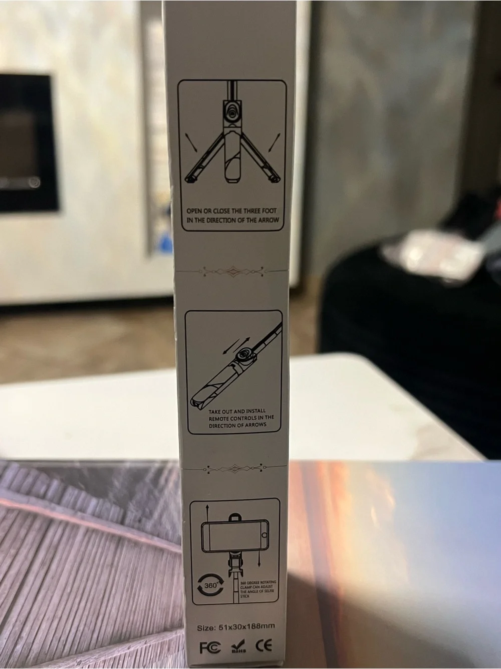 Stampd Black XT-02 Selfie Stick Tripod with Phone Clamp